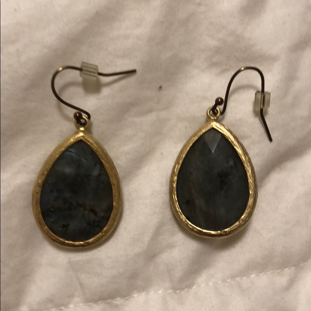 Kendra Scott grey & gold drop earrings